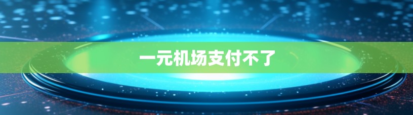 一元机场支付不了 一元机场支付不了