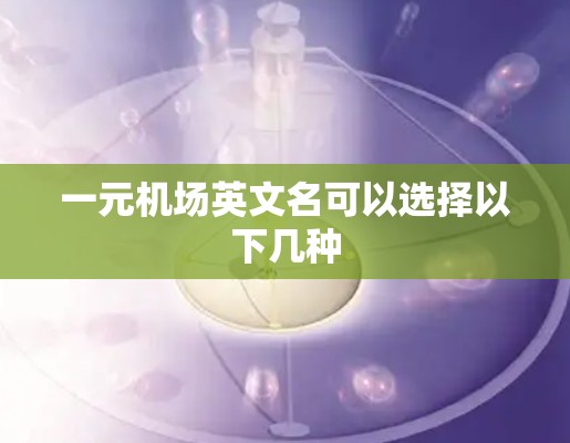一元机场英文名可以选择以下几种