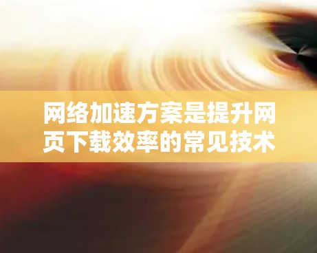 网络加速方案是提升网页下载效率的常见技术，每个方案都有其独特的优势和适用场景。以下是对不同网络加速方案的详细分析和推荐