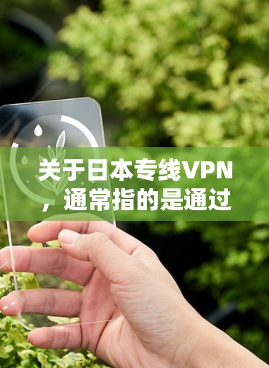 关于日本专线VPN，通常指的是通过日本的VPN服务或平台进行连接。以下是关于日本专线VPN的一些关键点
